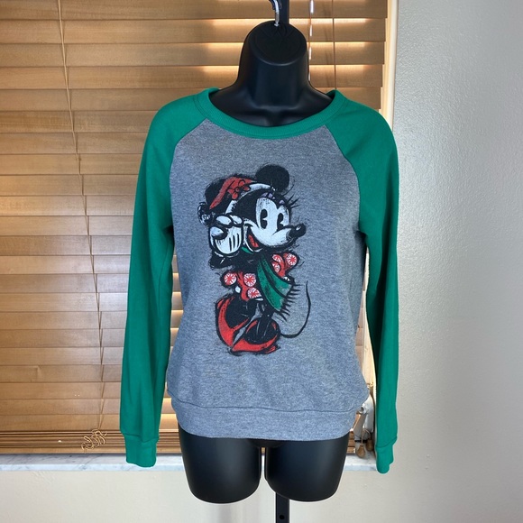Disney Sweaters - Disney Minnie Mouse Raglan Christmas Sweatshirt